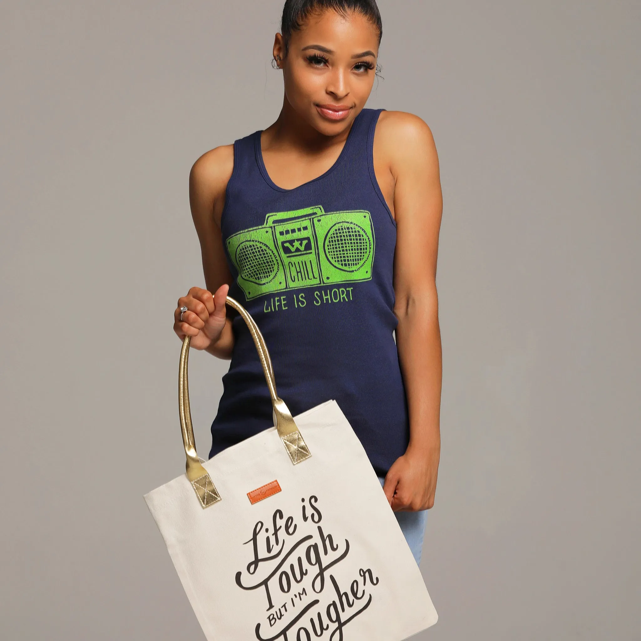 Life Is Tough But I'm Tougher Canvas Tote Bag