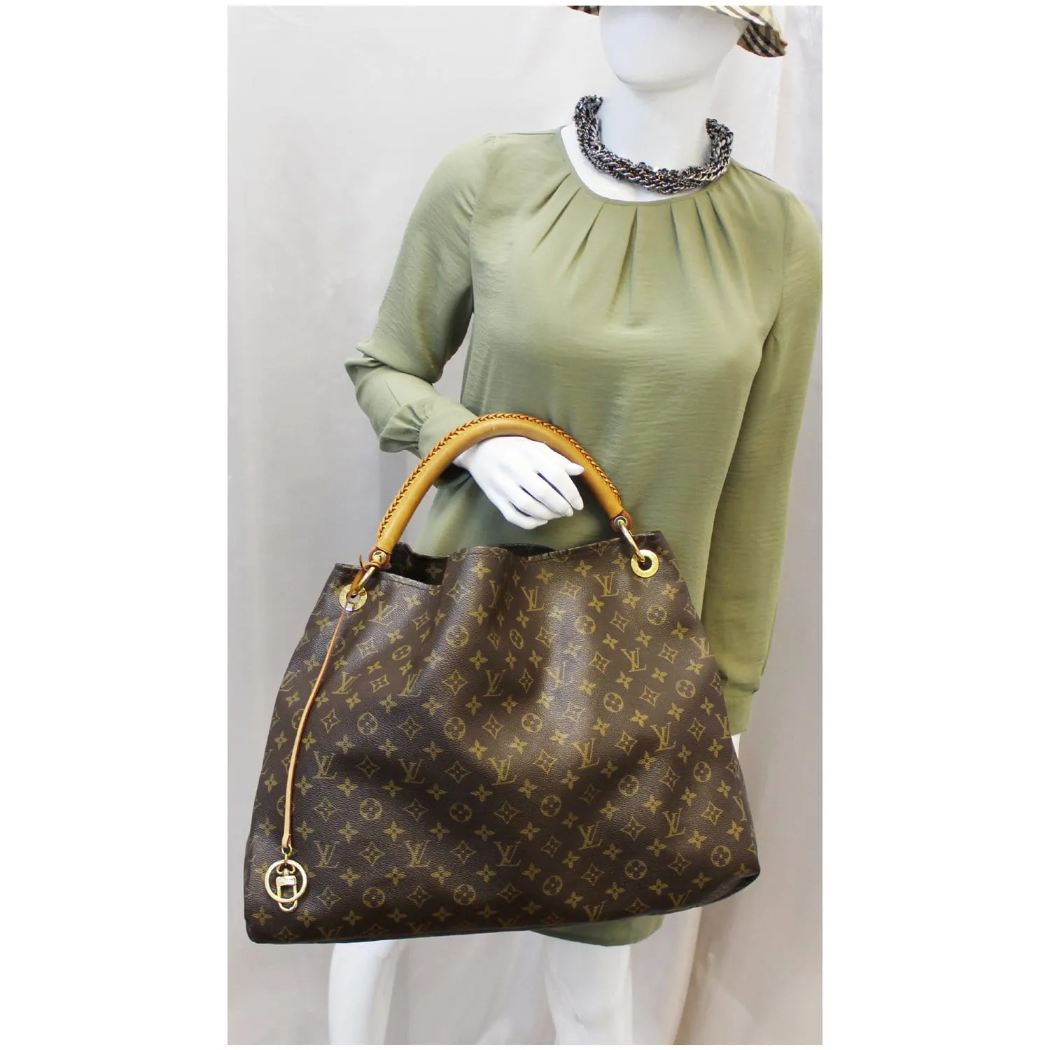LOUIS VUITTON Artsy GM Monogram Canvas Hobo Shoulder Bag Brown