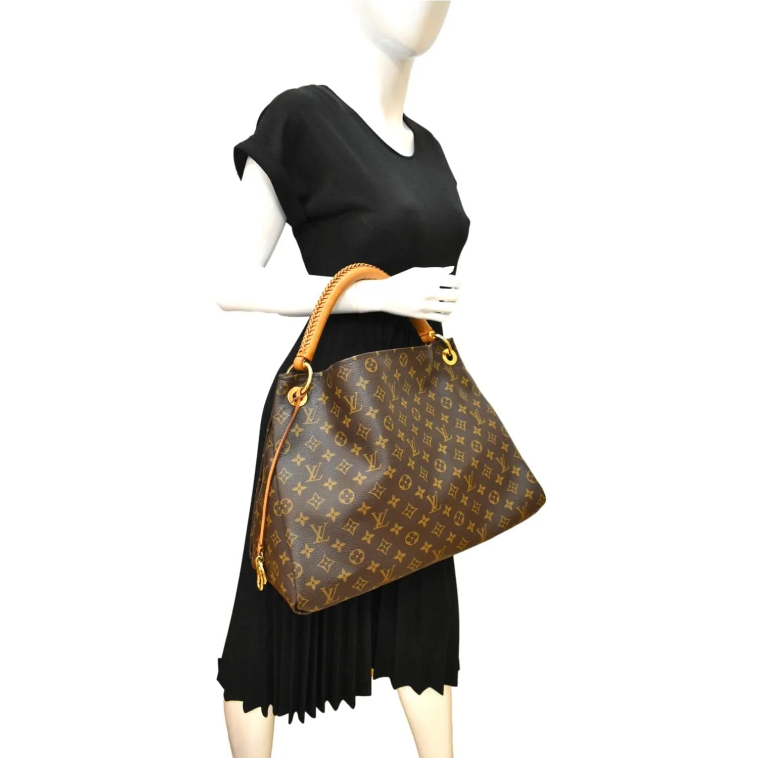 LOUIS VUITTON  Artsy MM Monogram Canvas Hobo Bag Brown