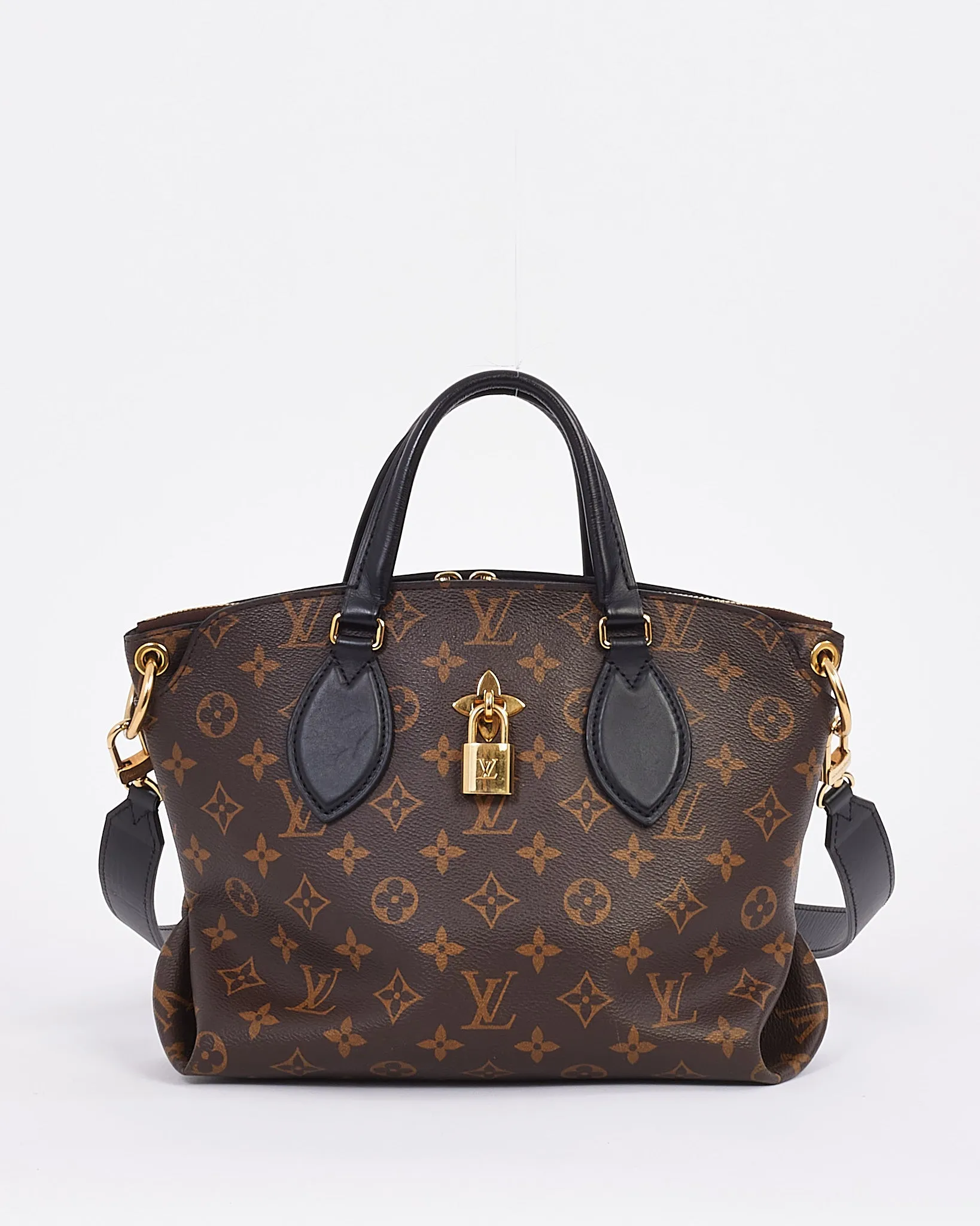 Louis Vuitton Black Monogram Canvas Flower Zip Tote PM Bag