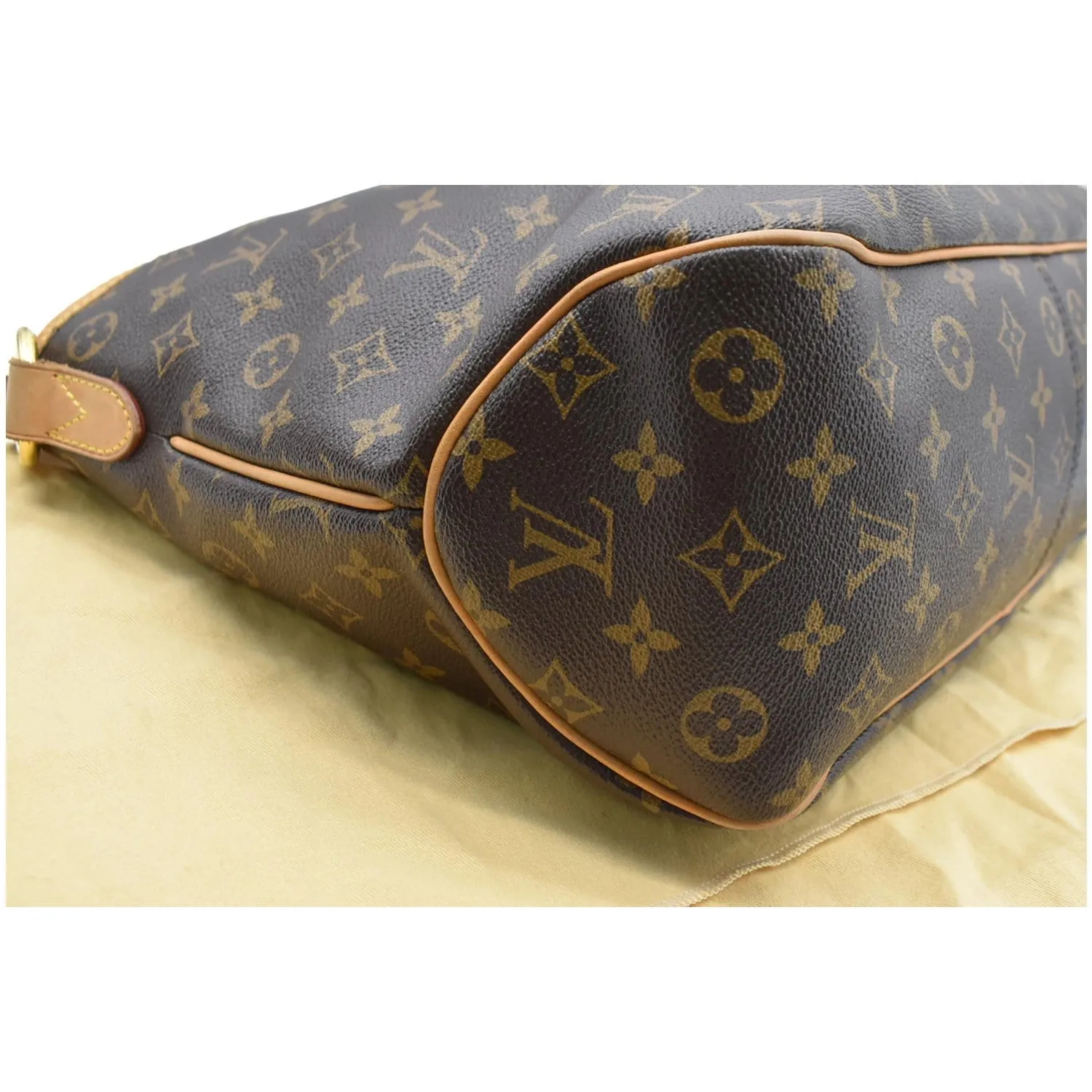LOUIS VUITTON Delightful MM Monogram Canvas Hobo Bag Brown