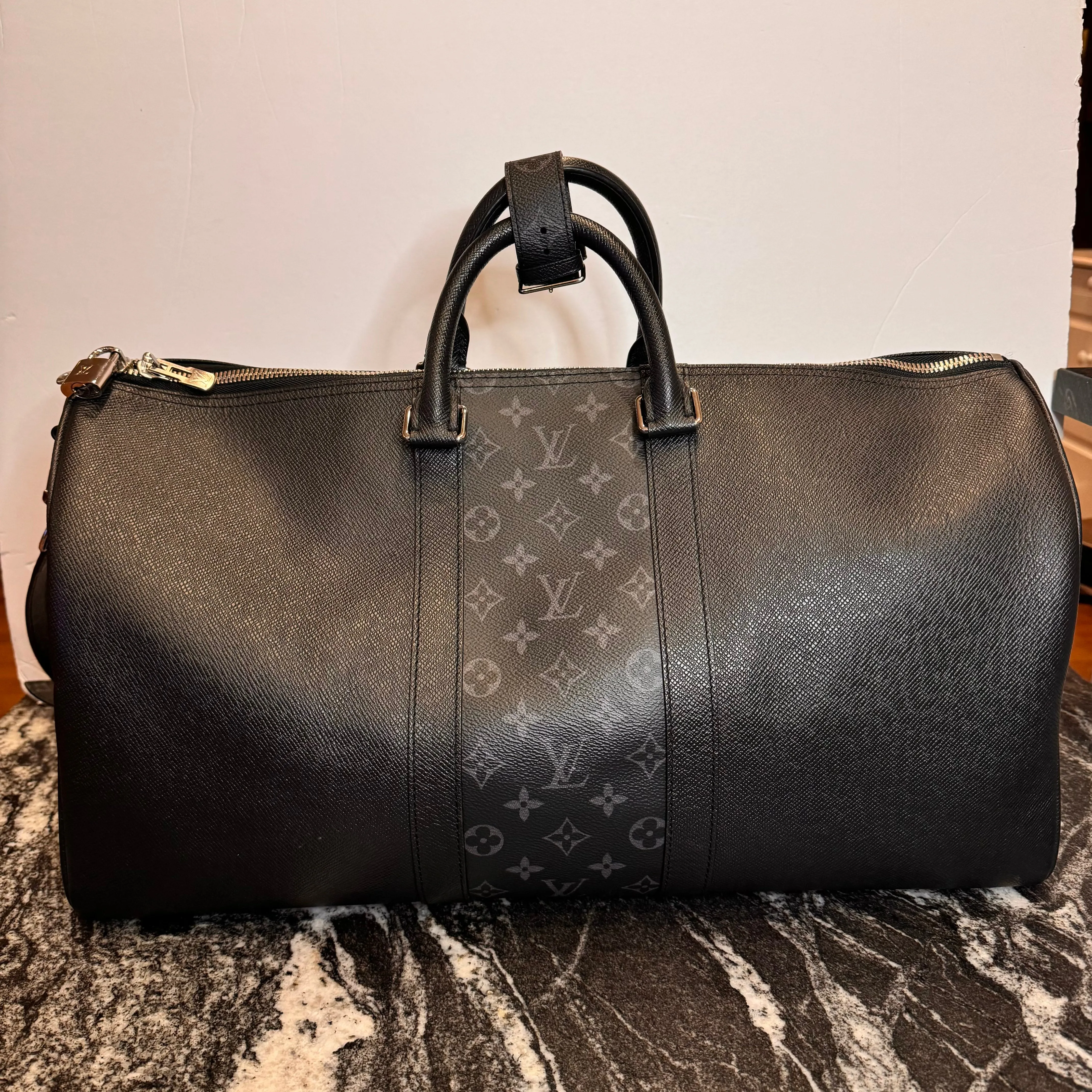 Louis Vuitton Keepall 45 Duffle Bag Black/Charcoal Monogram