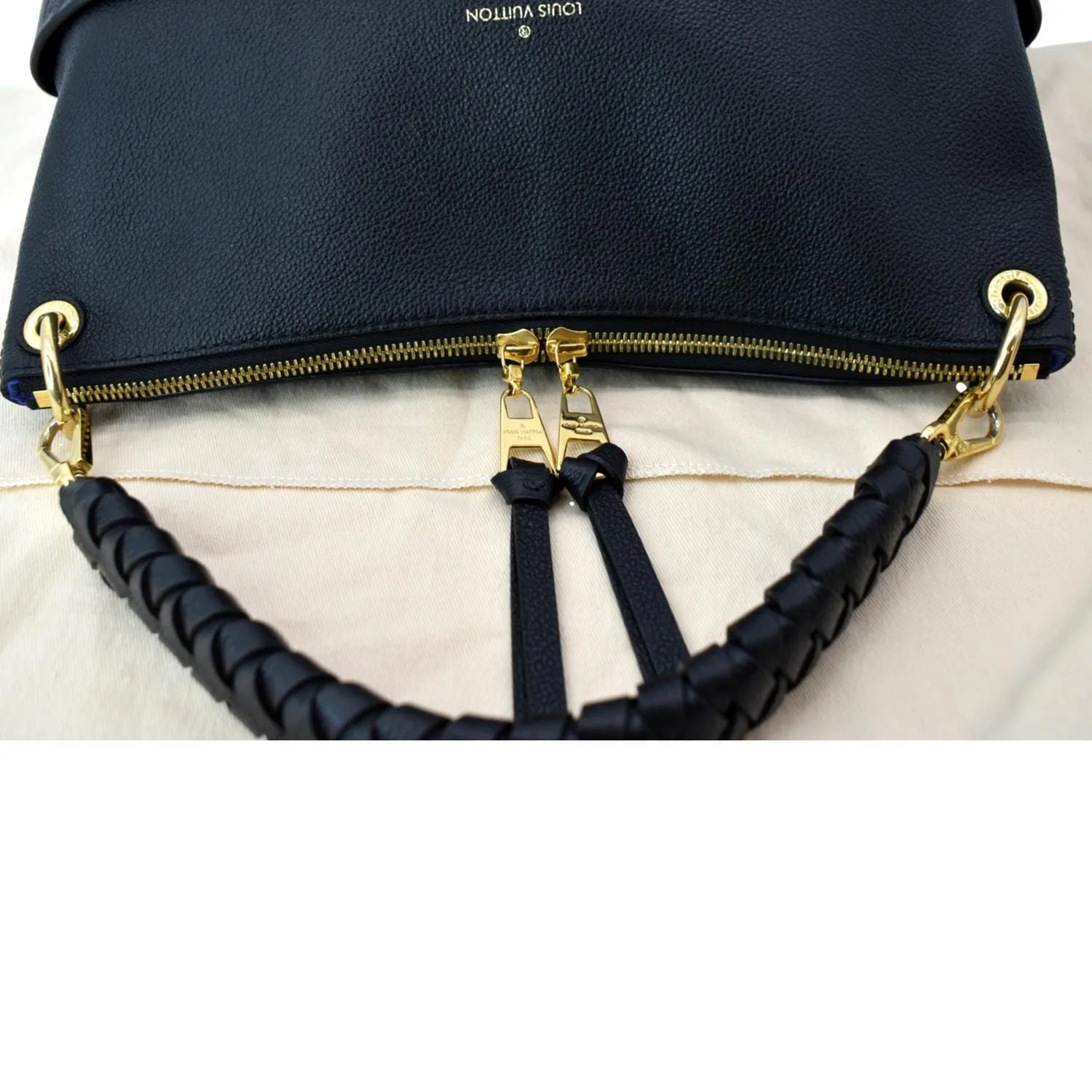 LOUIS VUITTON Maida Monogram Empreinte Leather Hobo Bag Black