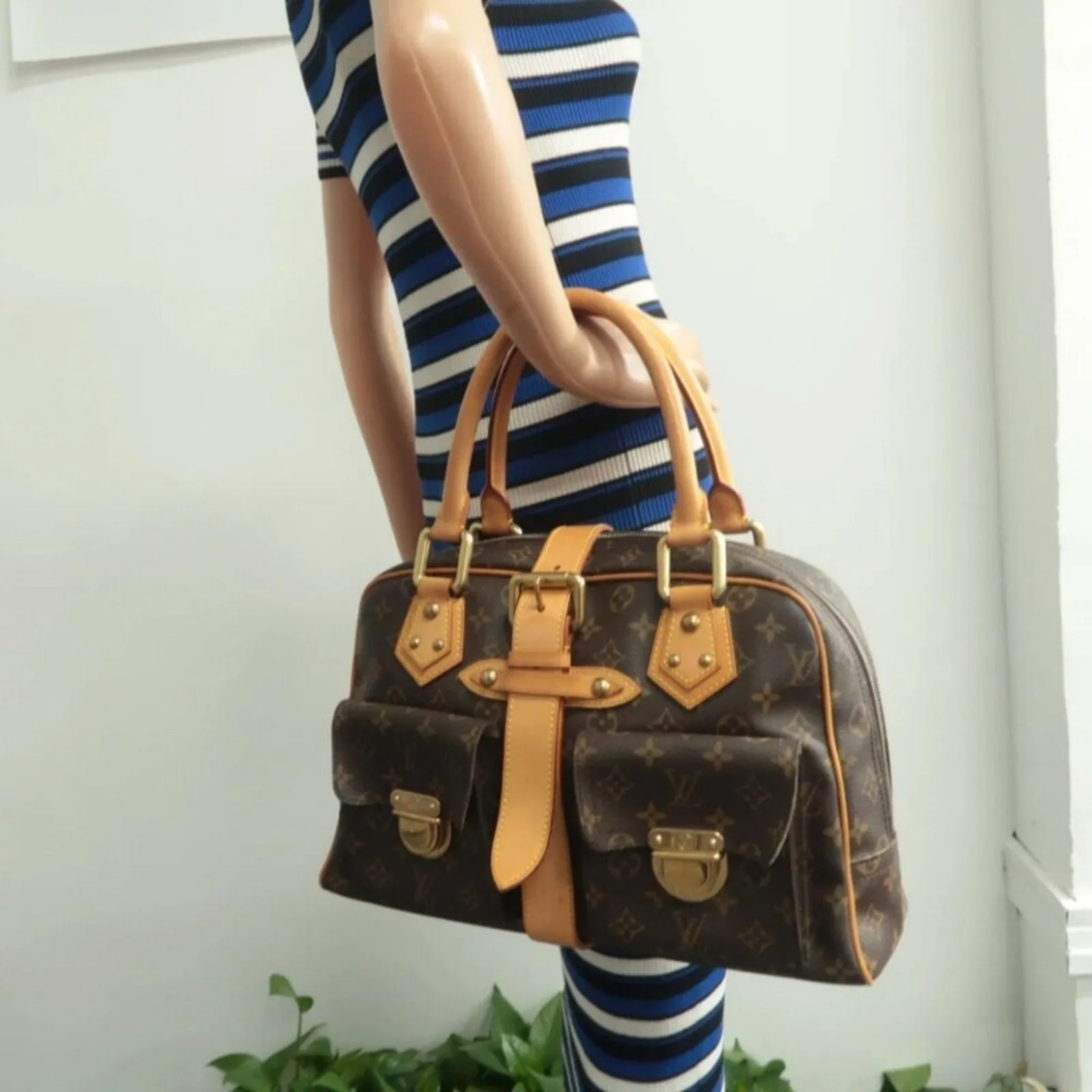 Louis Vuitton Manhattan Brown Monogram Canvas Tote Bag
