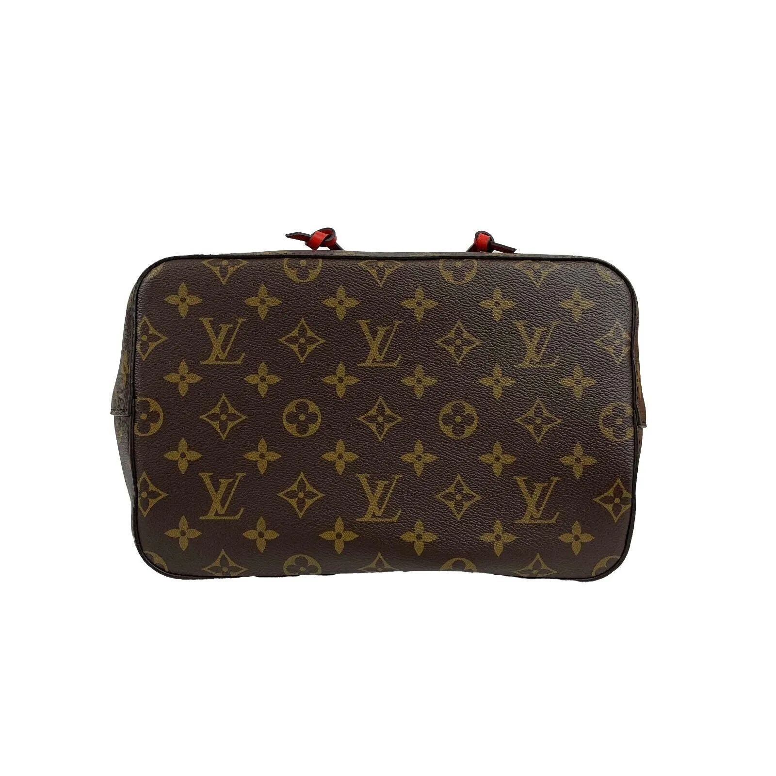 Louis Vuitton - Neo Noe MM - Brown and Red Coated Canvas Monogram Shoulder Bag