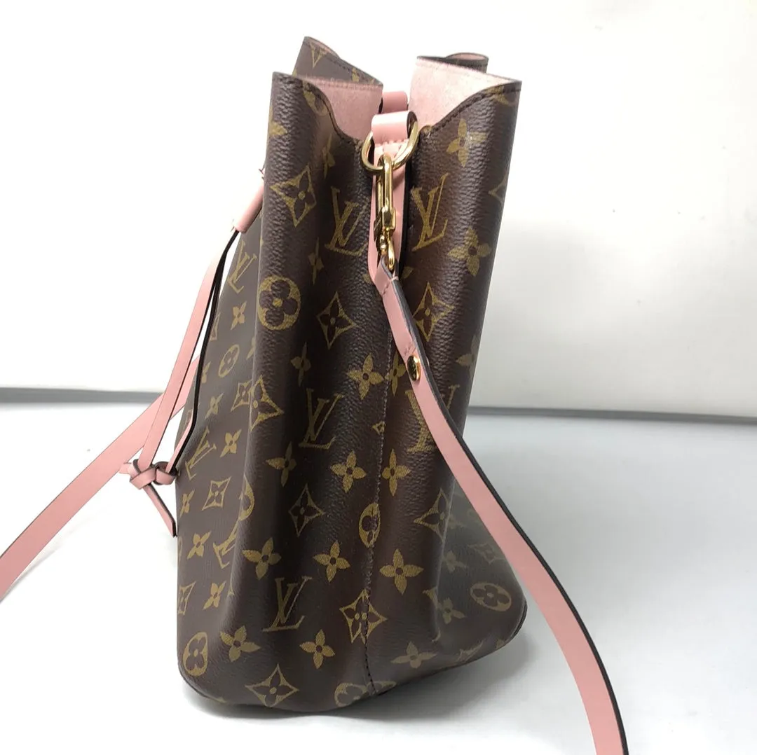 LOUIS VUITTON 'Néonoé' Monogram Bucket Bag with Pink Suede Interior
