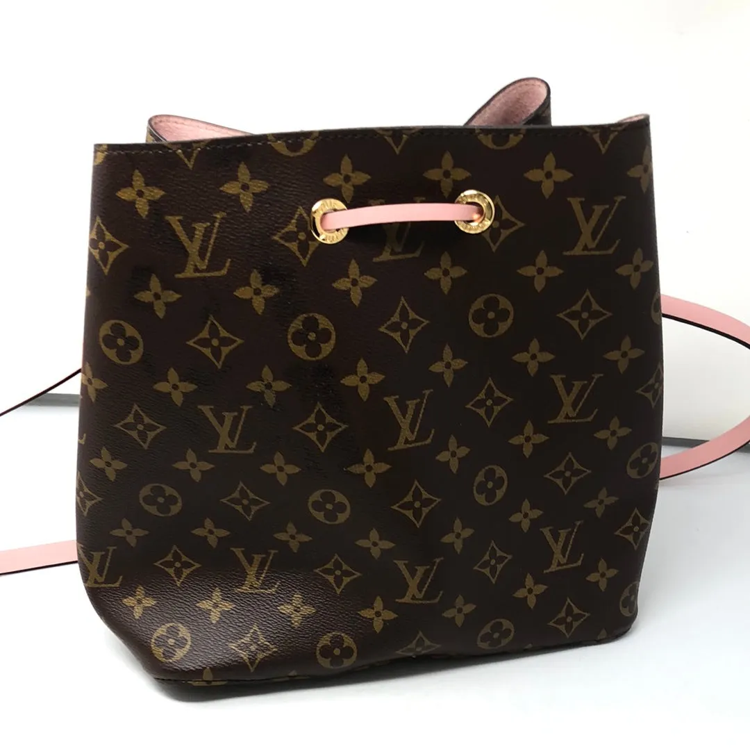 LOUIS VUITTON 'Néonoé' Monogram Bucket Bag with Pink Suede Interior