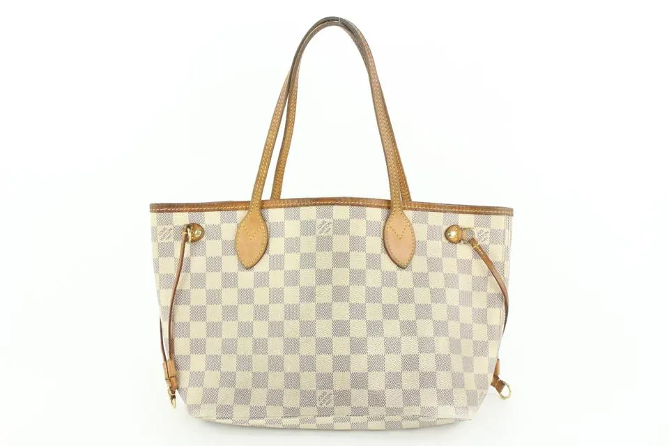 Louis Vuitton Small Damier Azur Neverfull PM Tote Bag 1lv53a