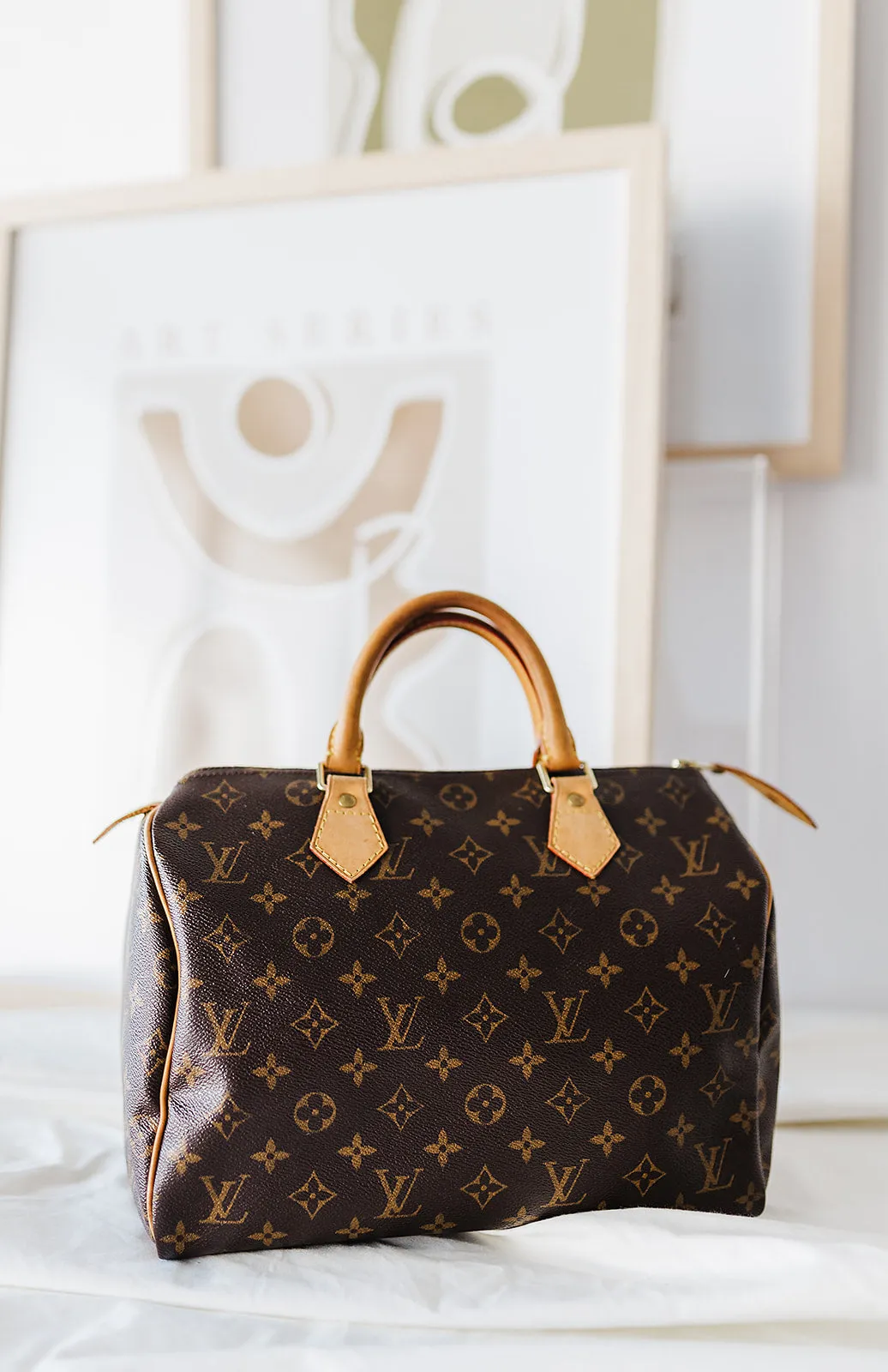 Louis Vuitton Speedy 30 Monogram Coated Bag with Gold Tone Hardware