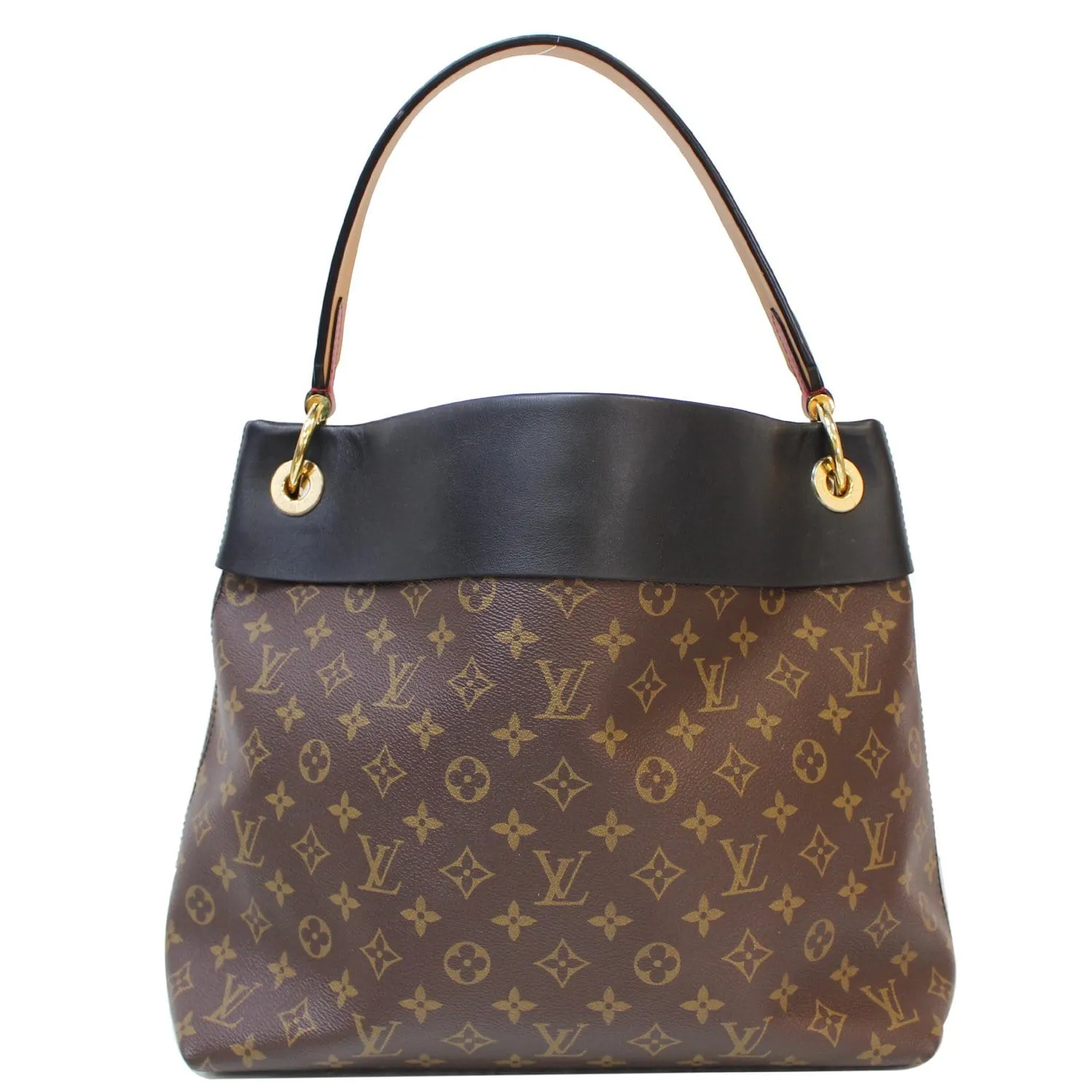 LOUIS VUITTON Tuileries Monogram Canvas Hobo Bag Black