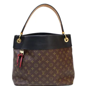LOUIS VUITTON Tuileries Monogram Canvas Hobo Bag Black