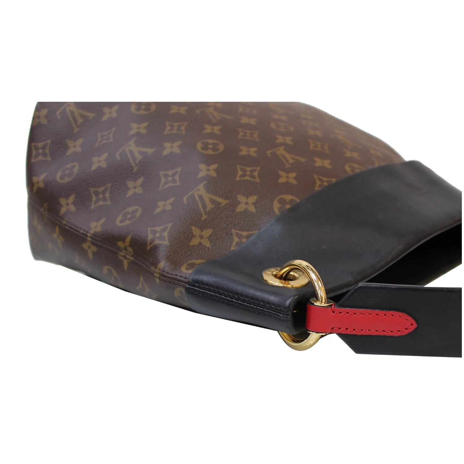 LOUIS VUITTON Tuileries Monogram Canvas Hobo Bag Black