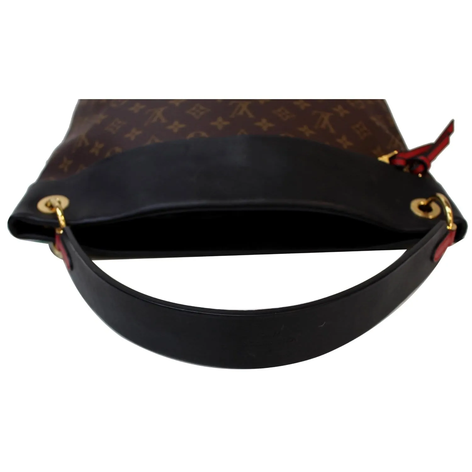 LOUIS VUITTON Tuileries Monogram Canvas Hobo Bag Black