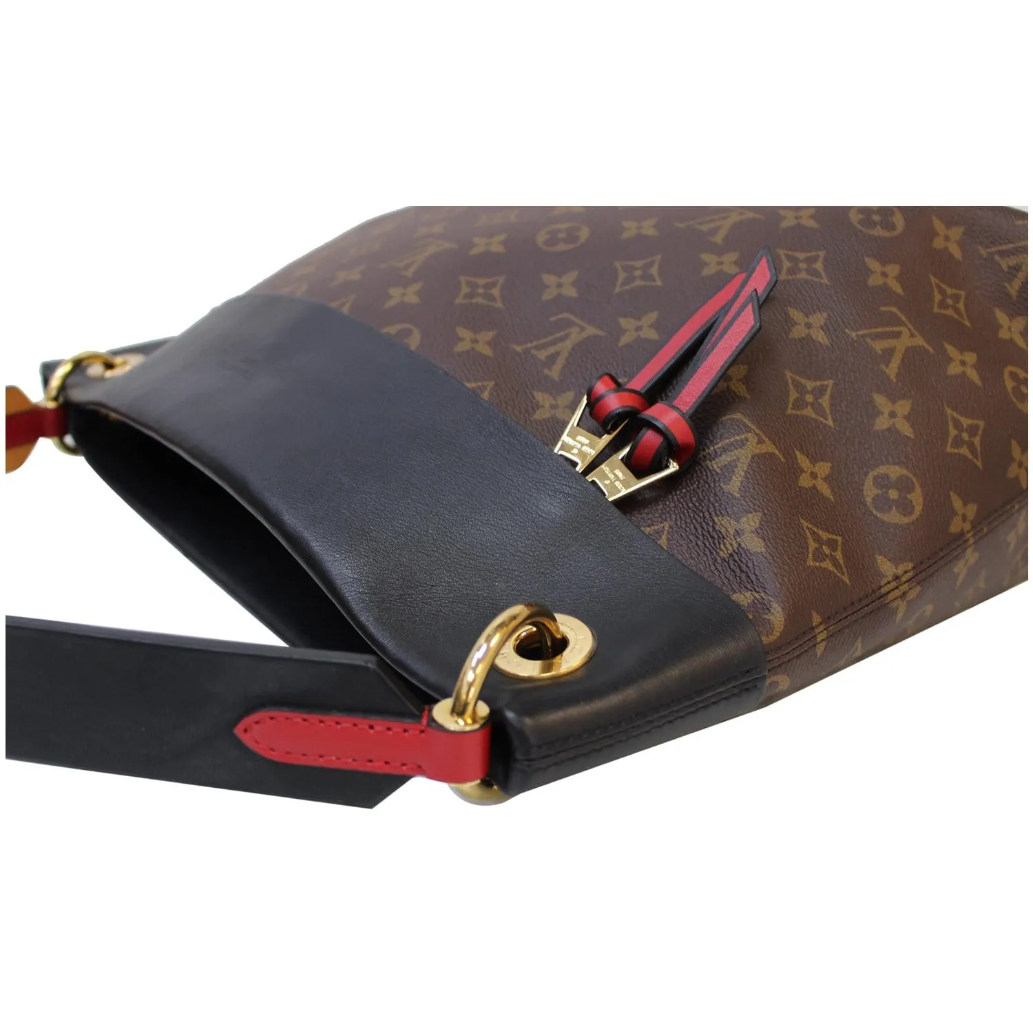 LOUIS VUITTON Tuileries Monogram Canvas Hobo Bag Black
