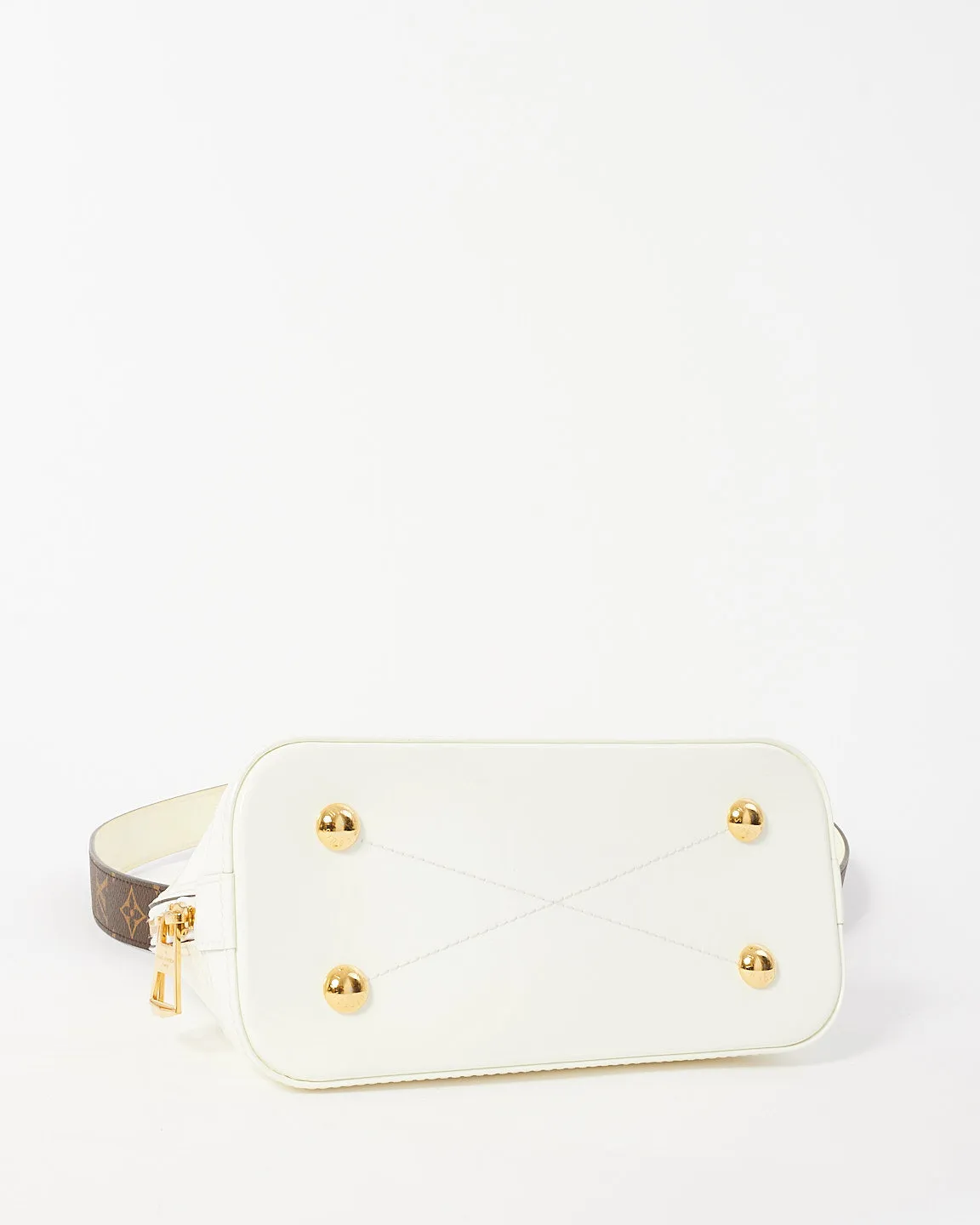 Louis Vuitton White Vernis Lisse & Monogram Leather Alma BB Bag