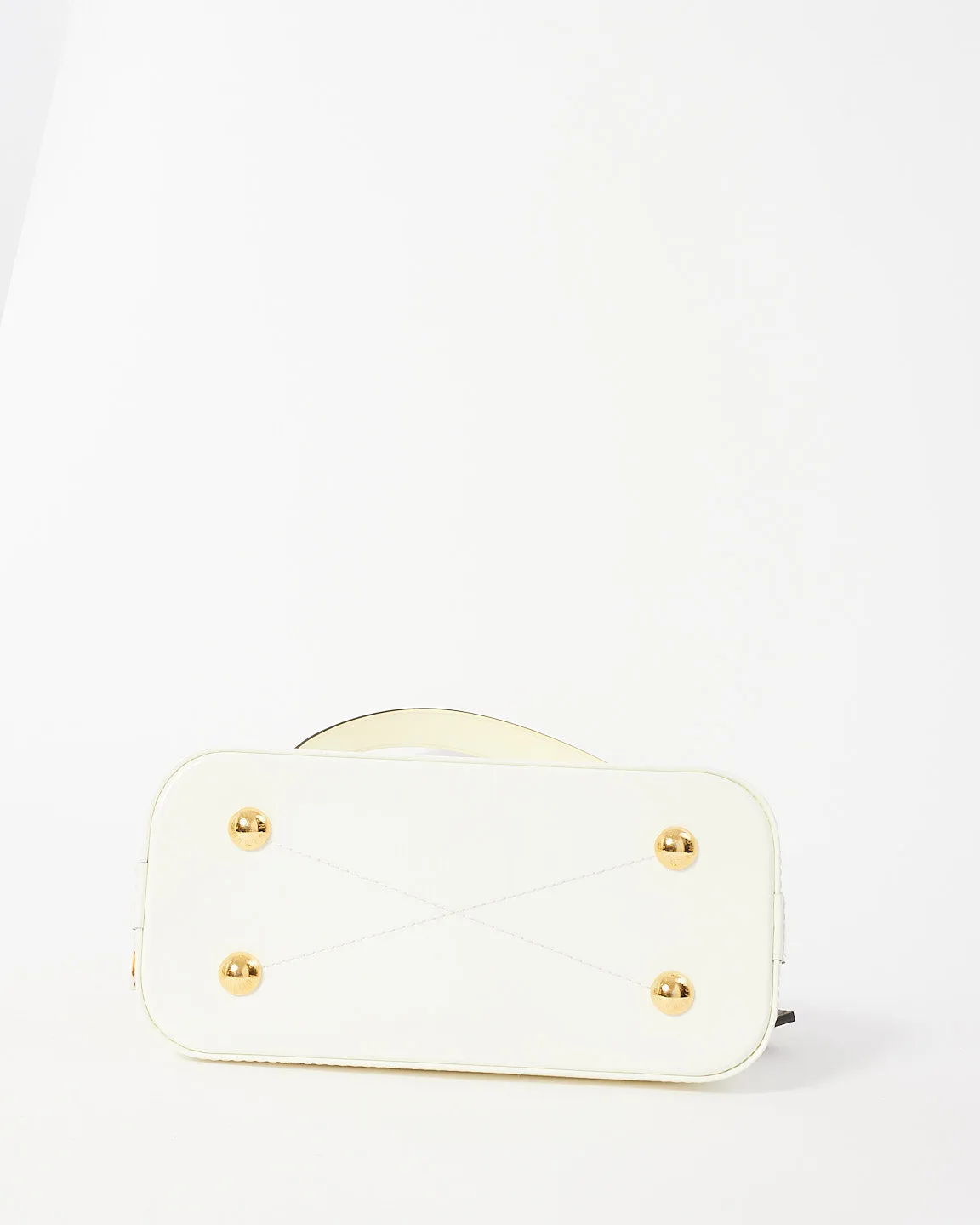 Louis Vuitton White Vernis Lisse & Monogram Leather Alma BB Bag