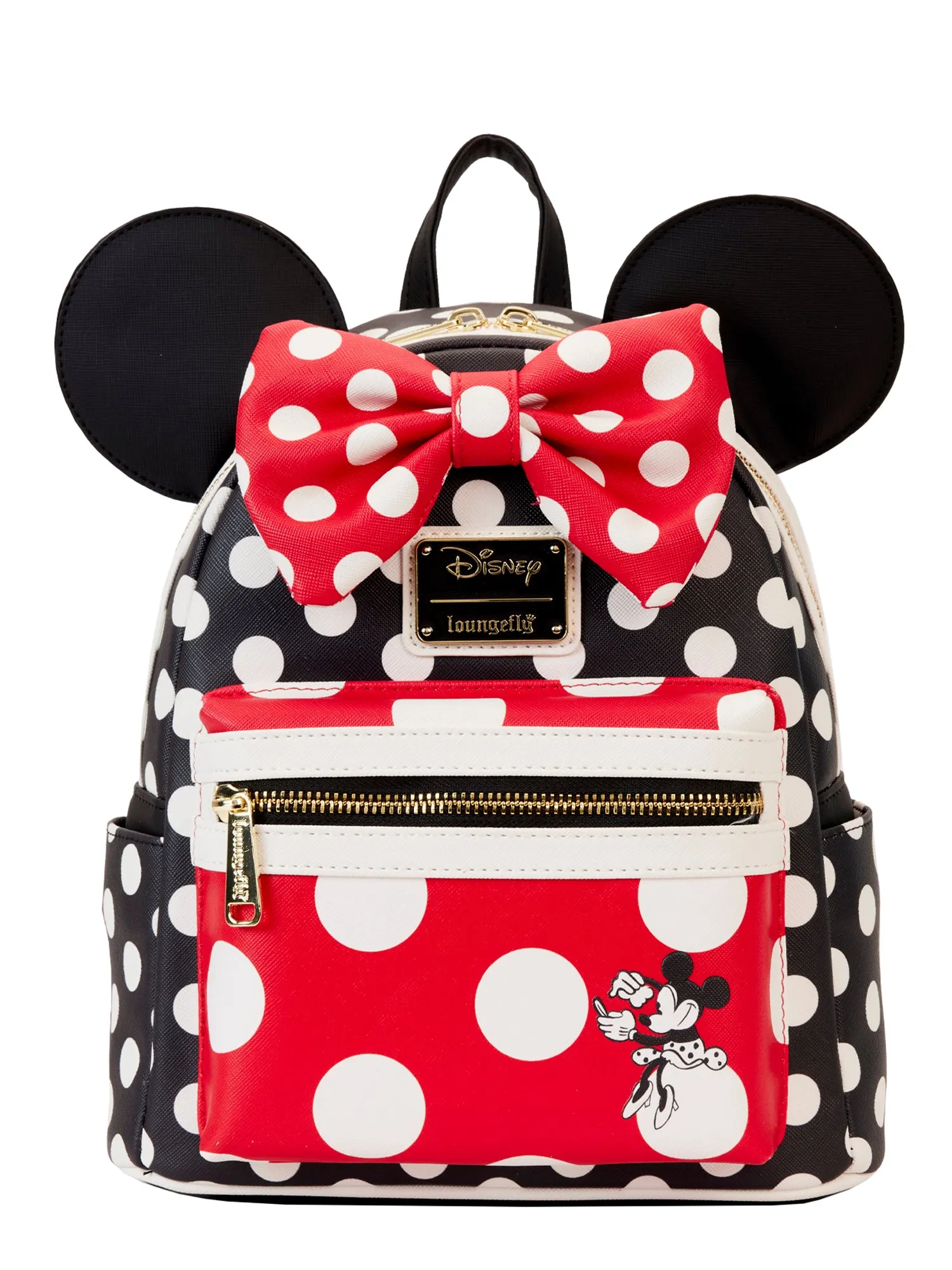 Loungefly x Disney Minnie Mouse Polka Dot Backpack Handbag Black Red