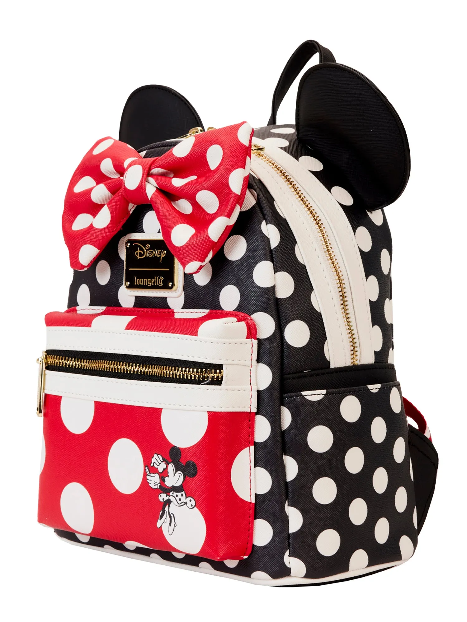 Loungefly x Disney Minnie Mouse Polka Dot Backpack Handbag Black Red