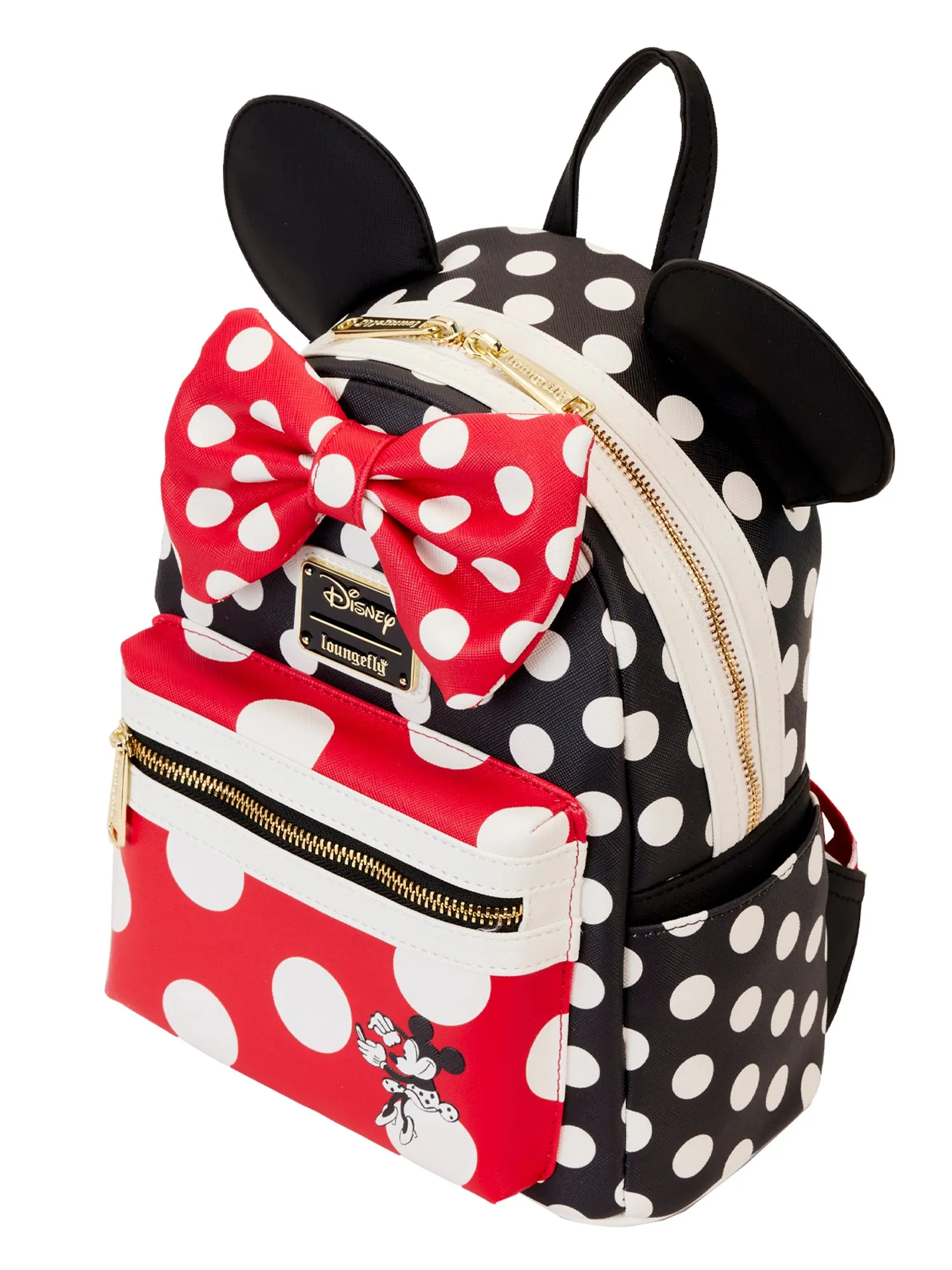 Loungefly x Disney Minnie Mouse Polka Dot Backpack Handbag Black Red