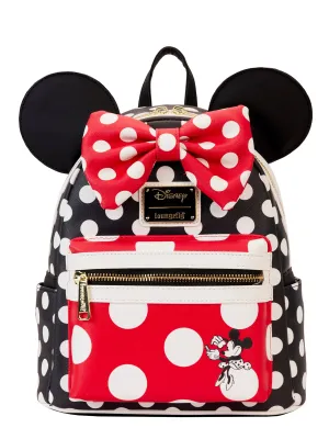 Loungefly x Disney Minnie Mouse Polka Dot Backpack Handbag Black Red
