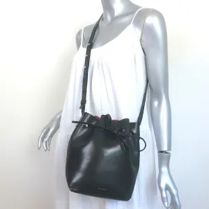 Mansur Gavriel Mini Bucket Bag Black/Fuchsia Leather
