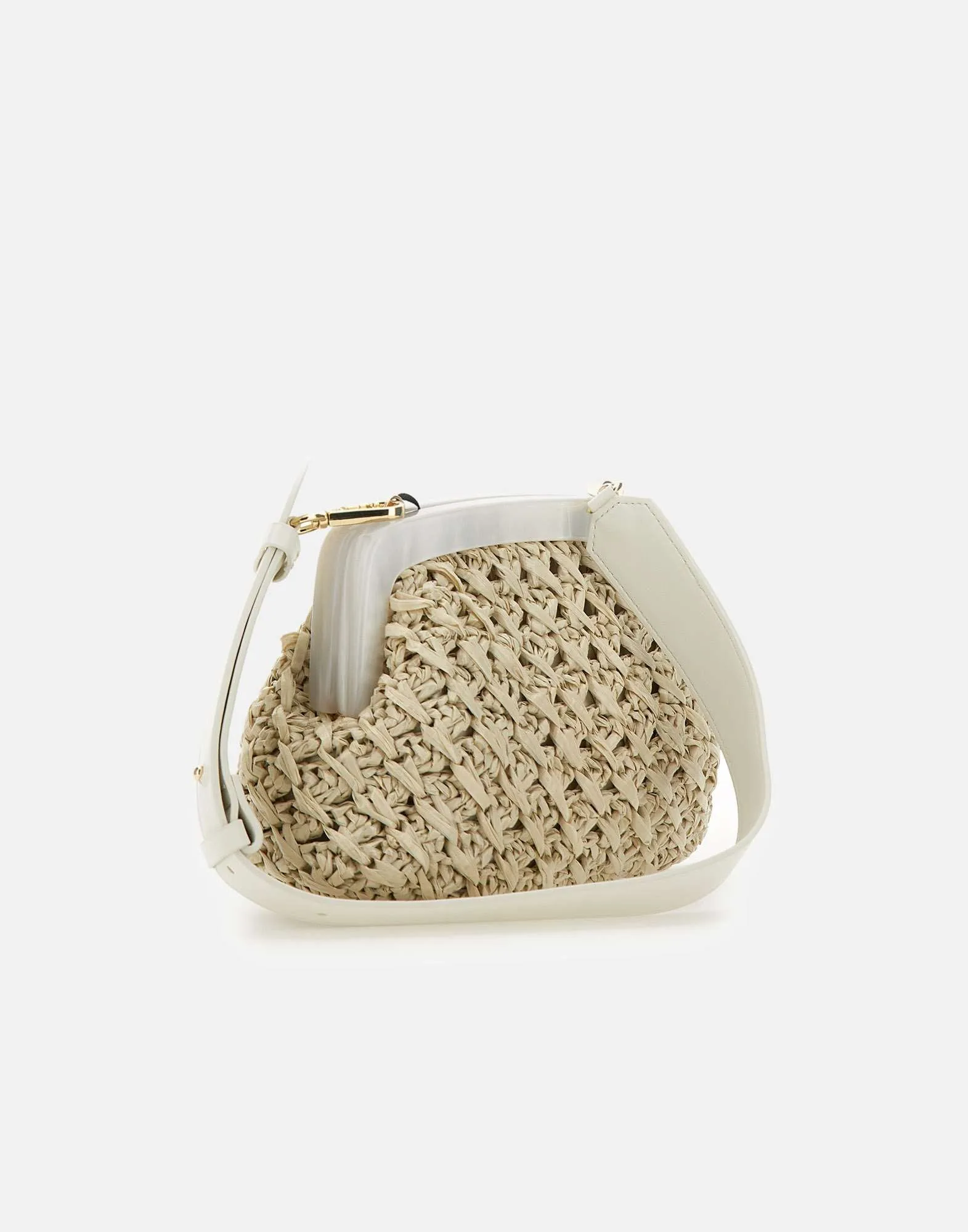 Marella glänsande raffia handväska med snäppstängning