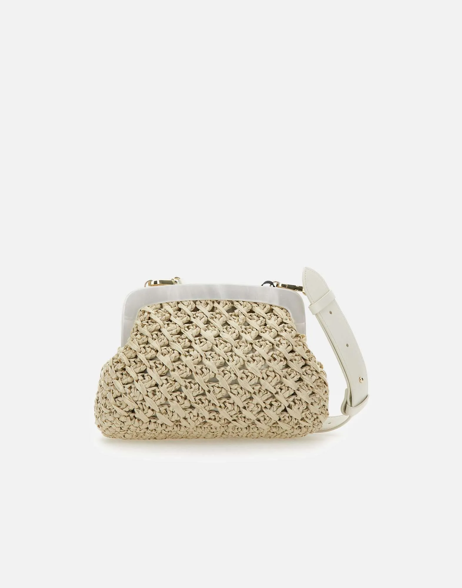 Marella glänsande raffia handväska med snäppstängning