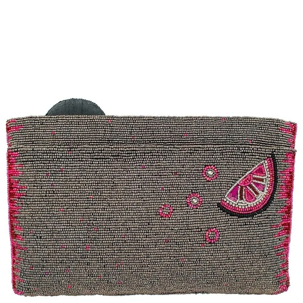 Mary Frances Pink Martini Crossbody Clutch Beaded Drink Handbag Bag New