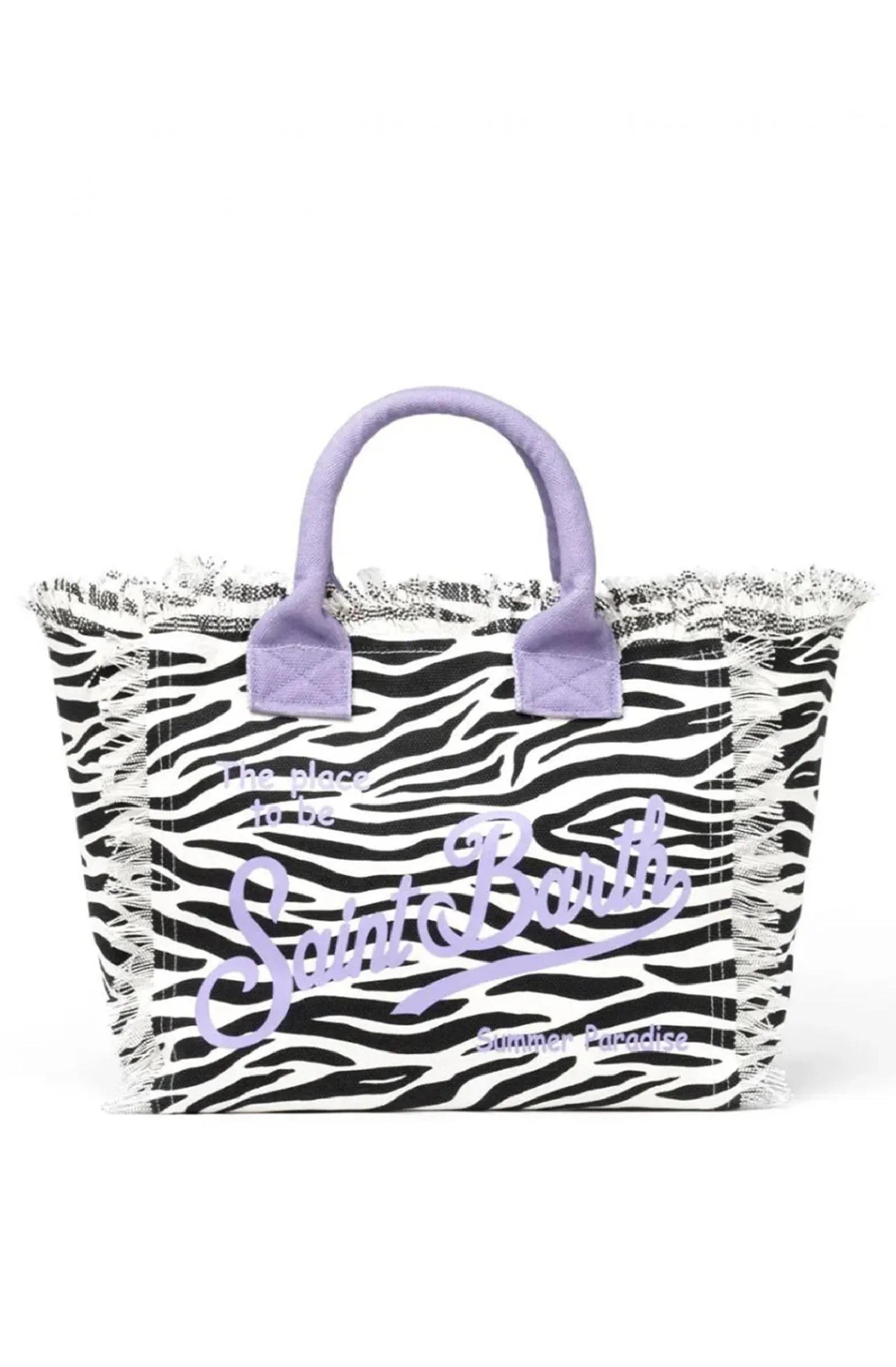 MC2 SAINT BARTH Vanity Zebra Cotton Canvas Tote Bag