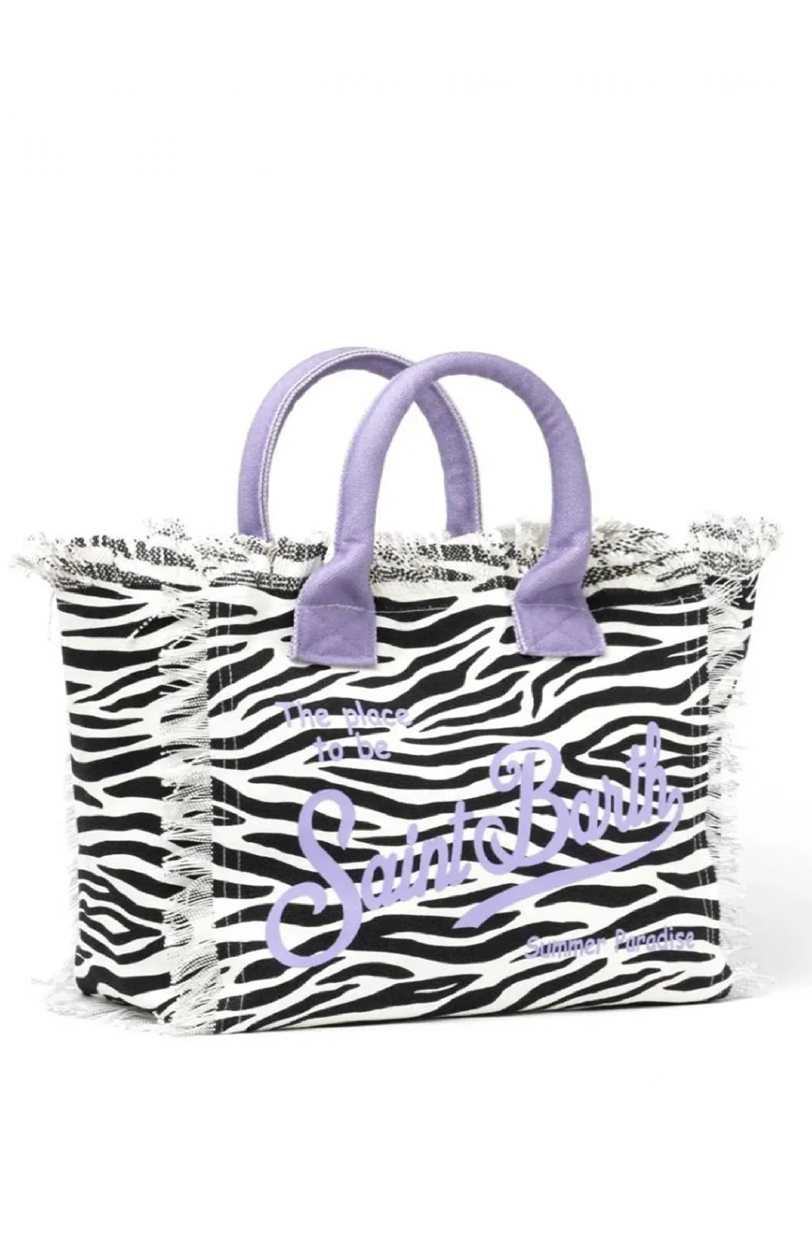 MC2 SAINT BARTH Vanity Zebra Cotton Canvas Tote Bag