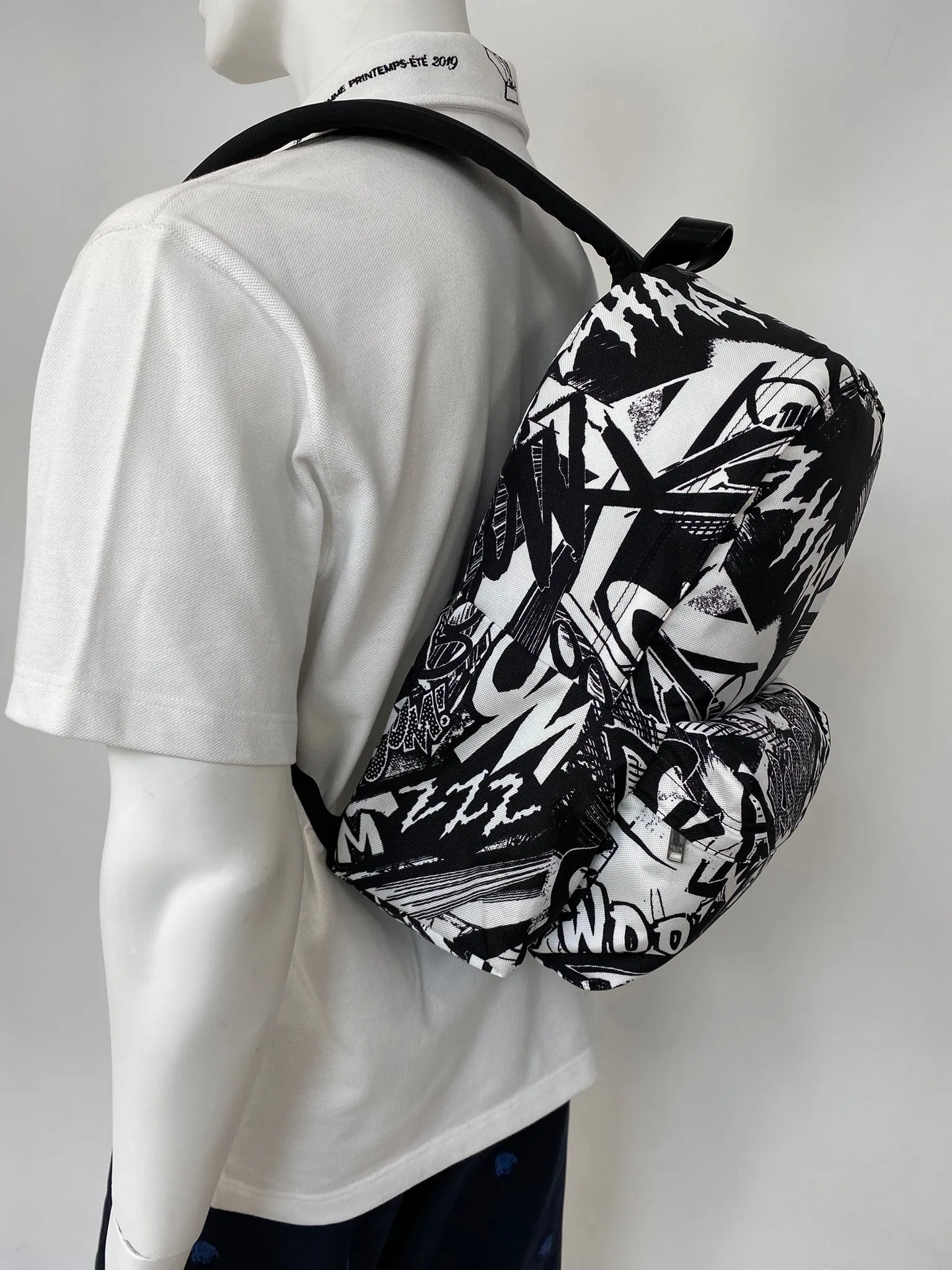 Medium Backpack in Nylon with Christian Marclay 'ZZHAA