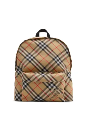 Men's Check Backpack in Nude & Neutrals | Size UNICA | 8091312