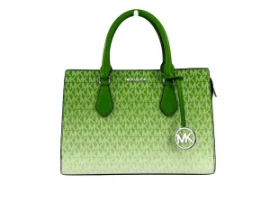Michael Kors Sheila Medium Crossbody Satchel Purse Bag Jungle Green
