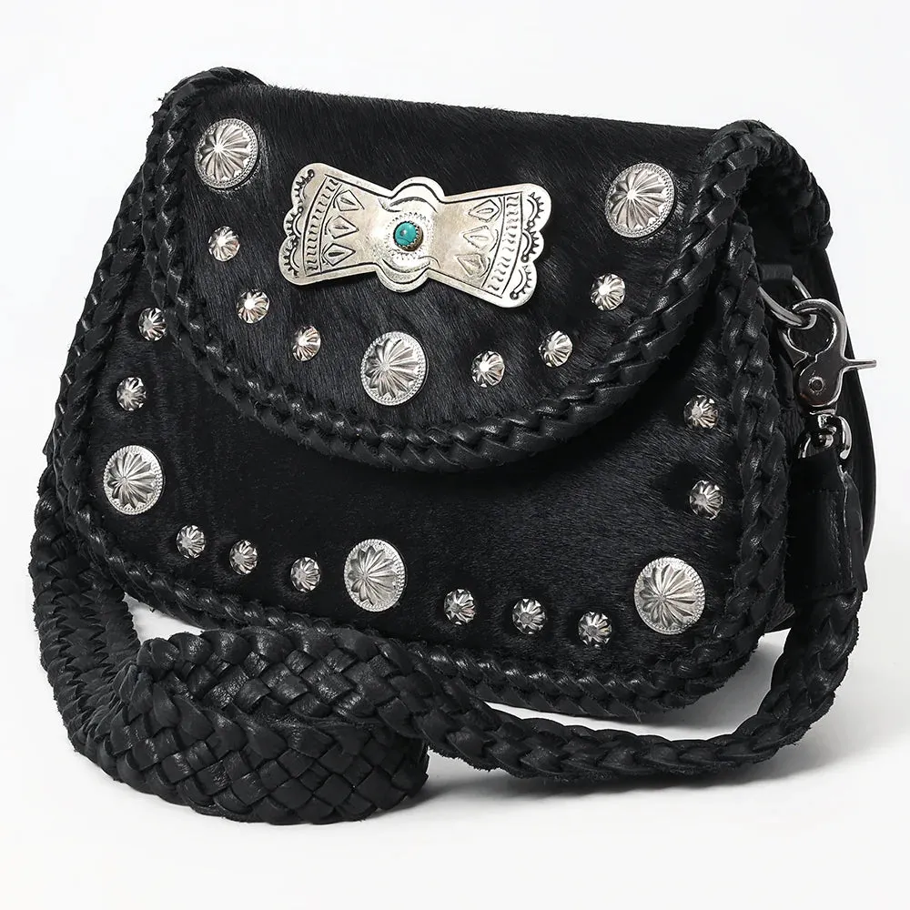 Midnight Concho Cowhide Crossbody