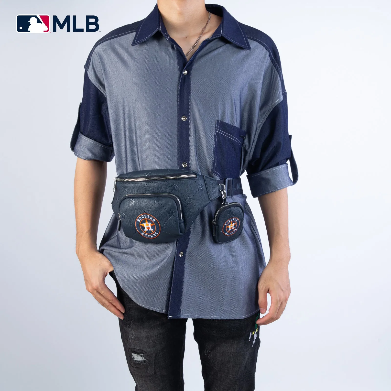 MLB-HA20-320  MLB  Houston Astros Team  Fanny Pack Belt Sling Bag