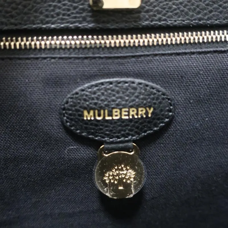 Mulberry Kensington Bucket Bag Black Grained Leather Medium Crossbody Satchel