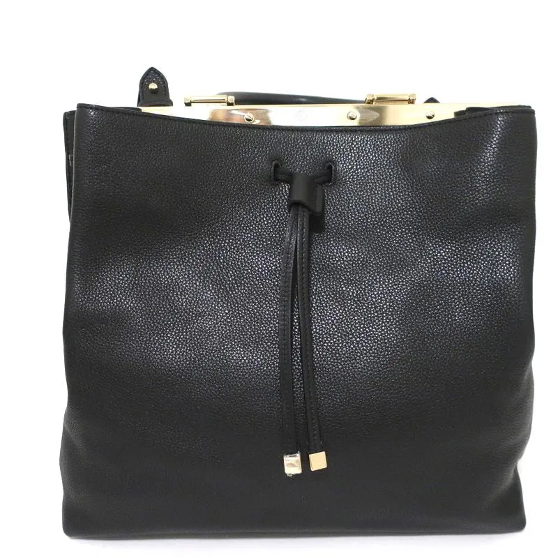 Mulberry Kensington Bucket Bag Black Grained Leather Medium Crossbody Satchel