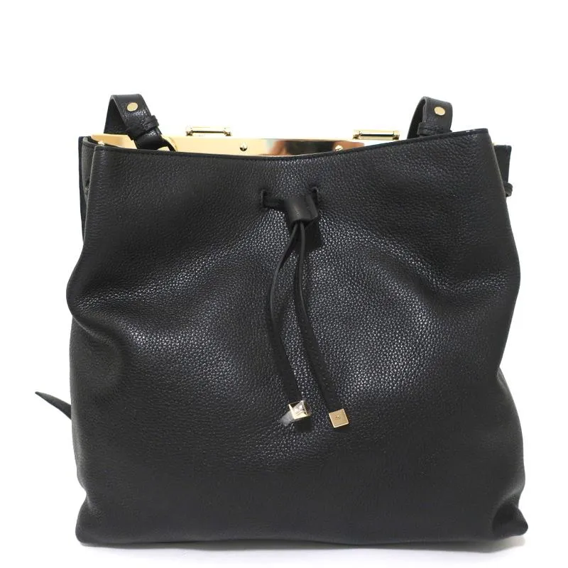 Mulberry Kensington Bucket Bag Black Grained Leather Medium Crossbody Satchel