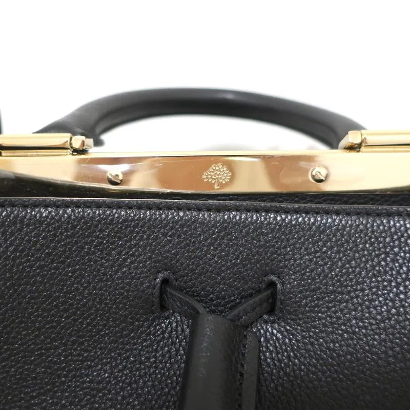 Mulberry Kensington Bucket Bag Black Grained Leather Medium Crossbody Satchel