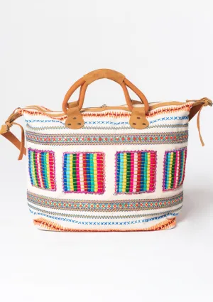Multi Color Embroidered Weekender Bag