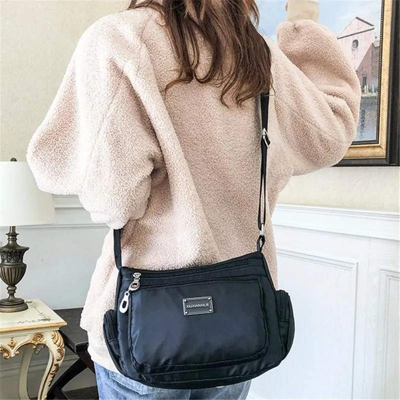 Multiple Compartment Zip Fastening Adjustable Shoulder Strap Waterproof Crossbody Bag