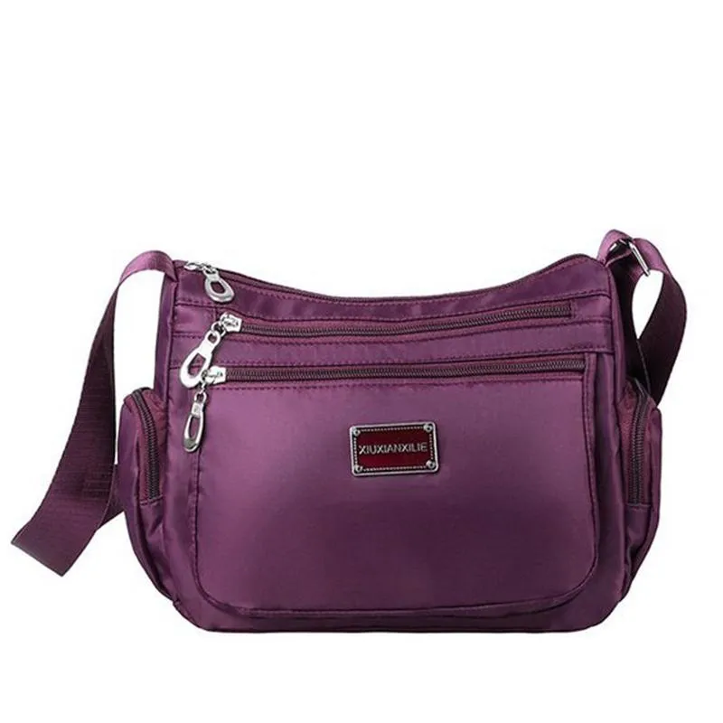 Multiple Compartment Zip Fastening Adjustable Shoulder Strap Waterproof Crossbody Bag