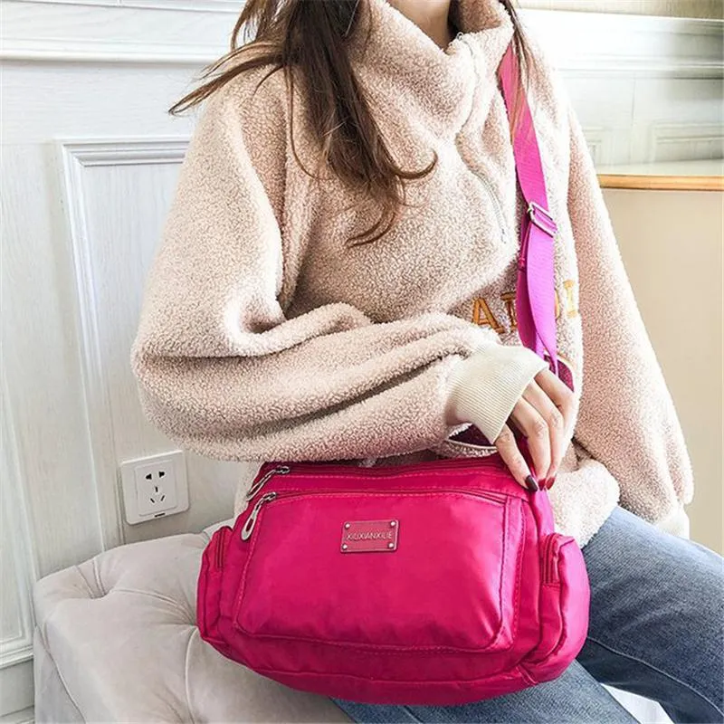 Multiple Compartment Zip Fastening Adjustable Shoulder Strap Waterproof Crossbody Bag