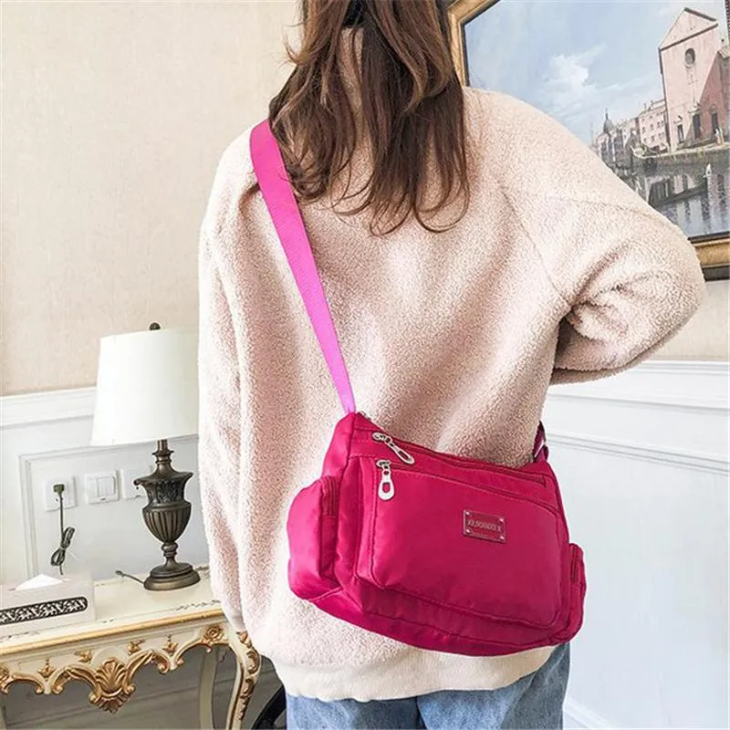 Multiple Compartment Zip Fastening Adjustable Shoulder Strap Waterproof Crossbody Bag