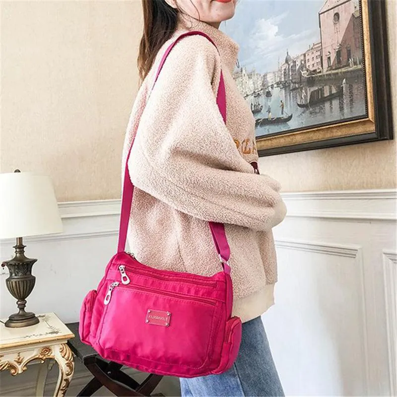 Multiple Compartment Zip Fastening Adjustable Shoulder Strap Waterproof Crossbody Bag
