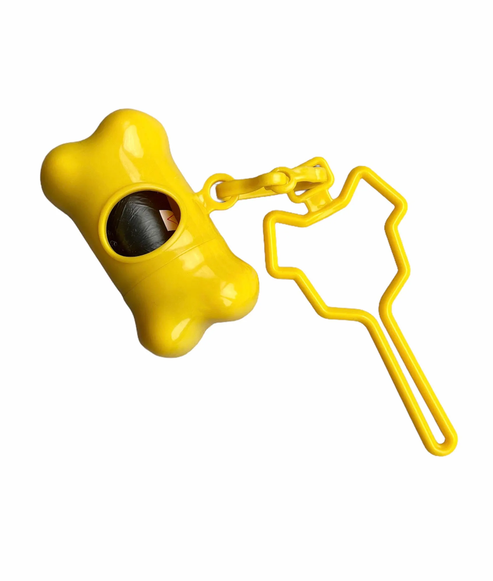 My Anxious Dog ANXIOUS yellow dog lead M/L with Poo Bag Holder & Poop Porter