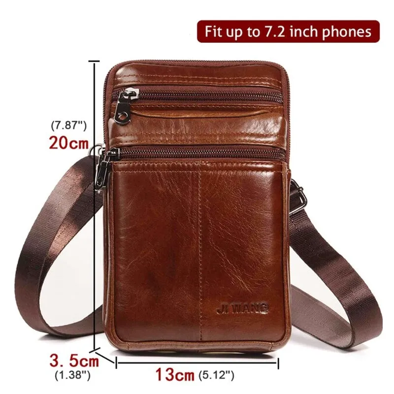 Natural Skin Hip Bum Fanny Belt Pack Men Leather Pouch