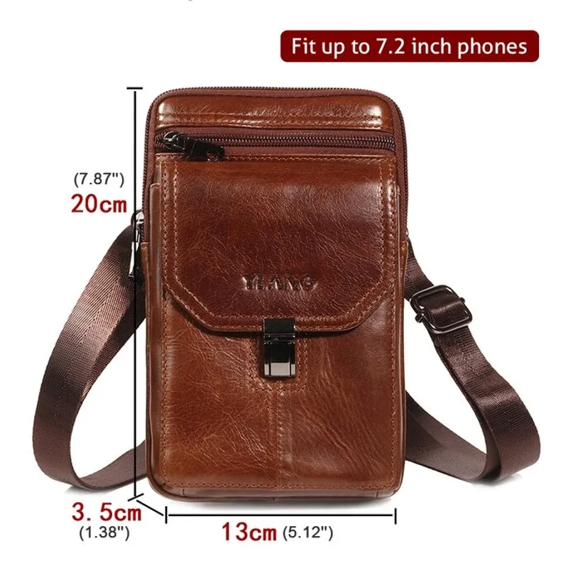 Natural Skin Hip Bum Fanny Belt Pack Men Leather Pouch