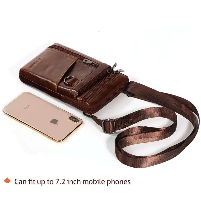 Natural Skin Hip Bum Fanny Belt Pack Men Leather Pouch