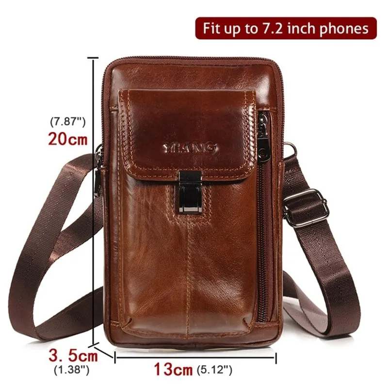 Natural Skin Hip Bum Fanny Belt Pack Men Leather Pouch